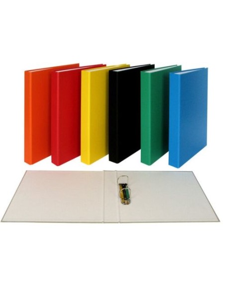 PAQ 8 CARPETA 4º 2 ANILLAS 25MM CARTON FORRADO COLORES SURT